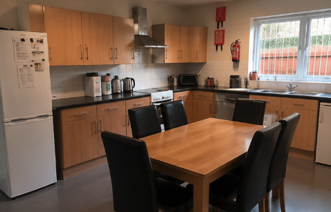 Shared kitchen in supported accommodation
