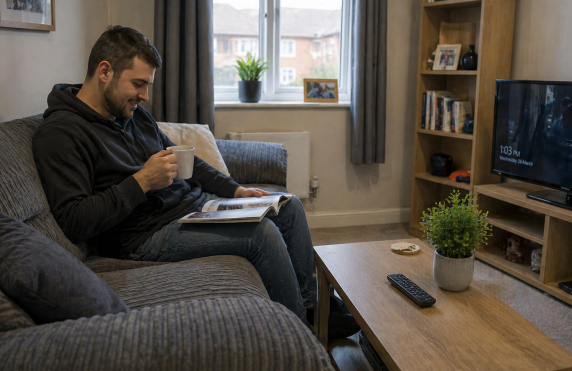 Supported housing living room